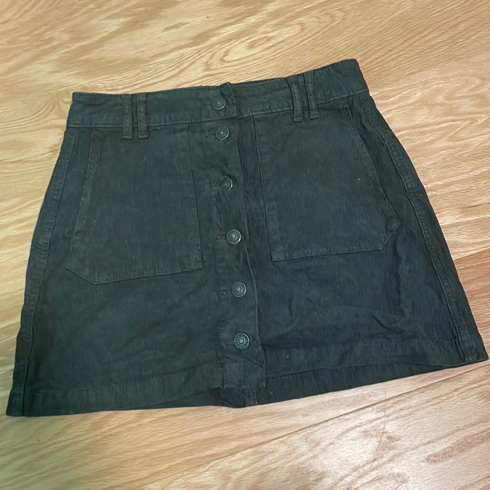 Green Corduroy Mini Skirt